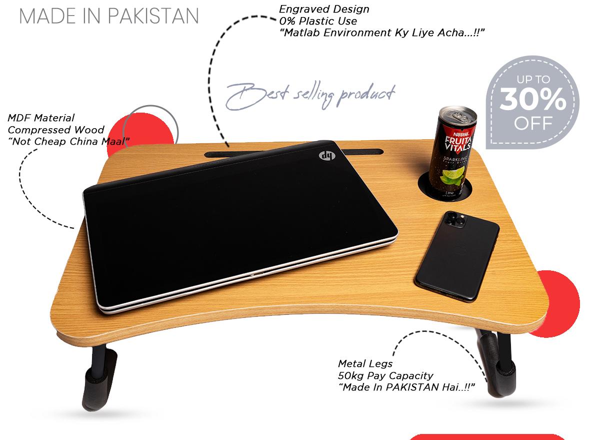 Multi-Function Laptop Bed Table – Fan & Holders
