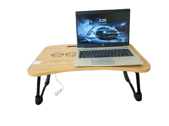 Multi-Function Laptop Bed Table – Fan & Holders