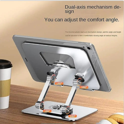 Shopping Spot 360° Aluminum Tablet & Phone Stand – Adjustable Folding Desk Holder (15cm)
