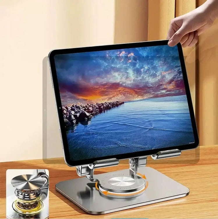 Shopping Spot 360° Aluminum Tablet & Phone Stand – Adjustable Folding Desk Holder (15cm)