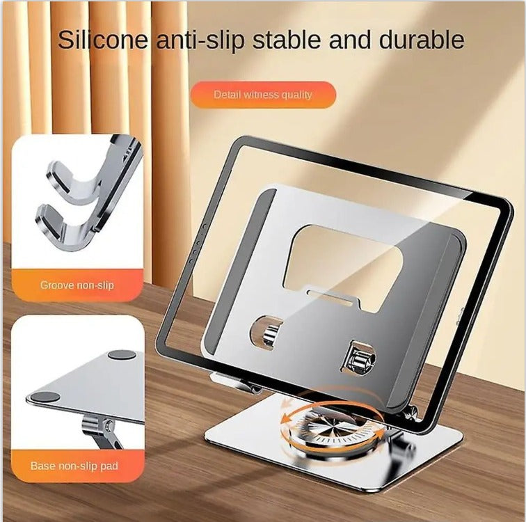 Shopping Spot 360° Aluminum Tablet & Phone Stand – Adjustable Folding Desk Holder (15cm)