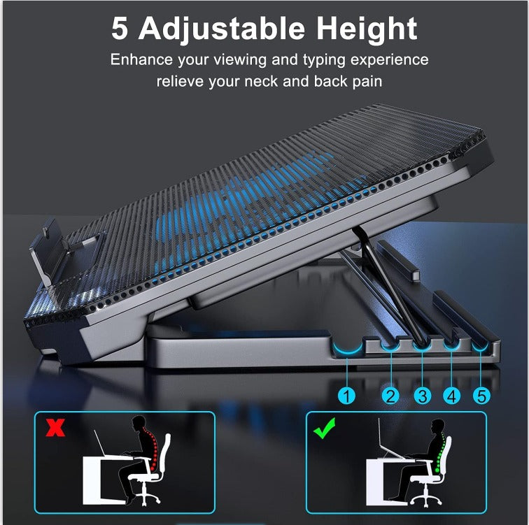 Shopping Spot XTRIKE ME FN818 Laptop Cooling Pad – Dual 140mm LED Fan Stand
