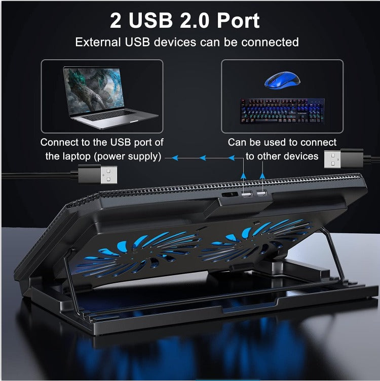 Shopping Spot XTRIKE ME FN818 Laptop Cooling Pad – Dual 140mm LED Fan Stand