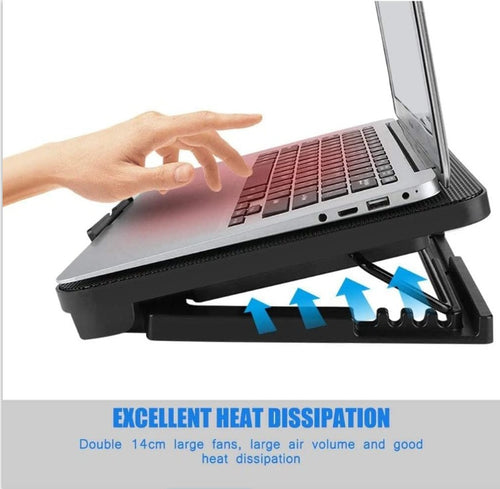 Shopping Spot Speed-X N99 2-Fan LED Laptop Cooling Pad – Dual USB, Adjustable Stand