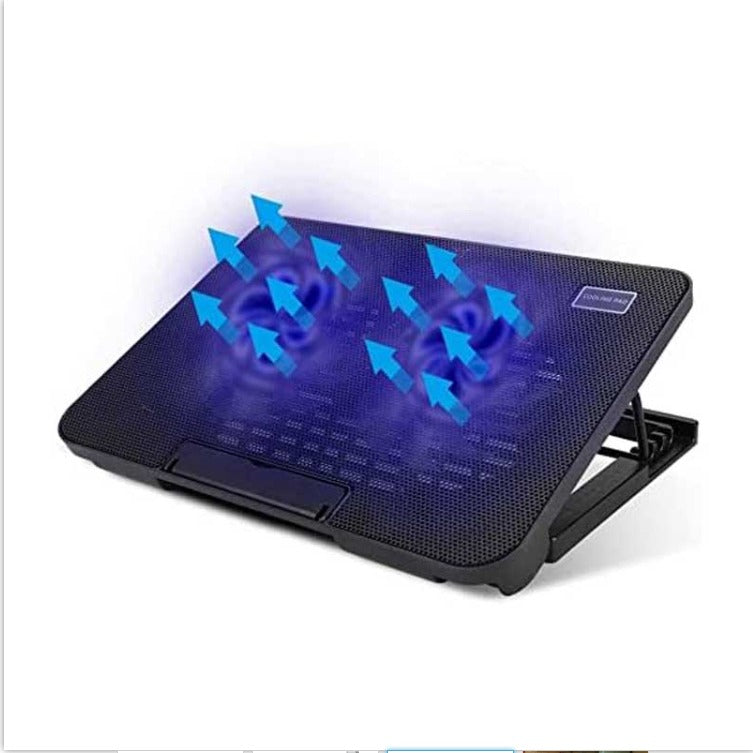 Shopping Spot Speed-X N99 2-Fan LED Laptop Cooling Pad – Dual USB, Adjustable Stand