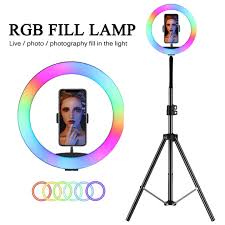 RGB Ring Light with Stand – 7 Colors, Adjustable